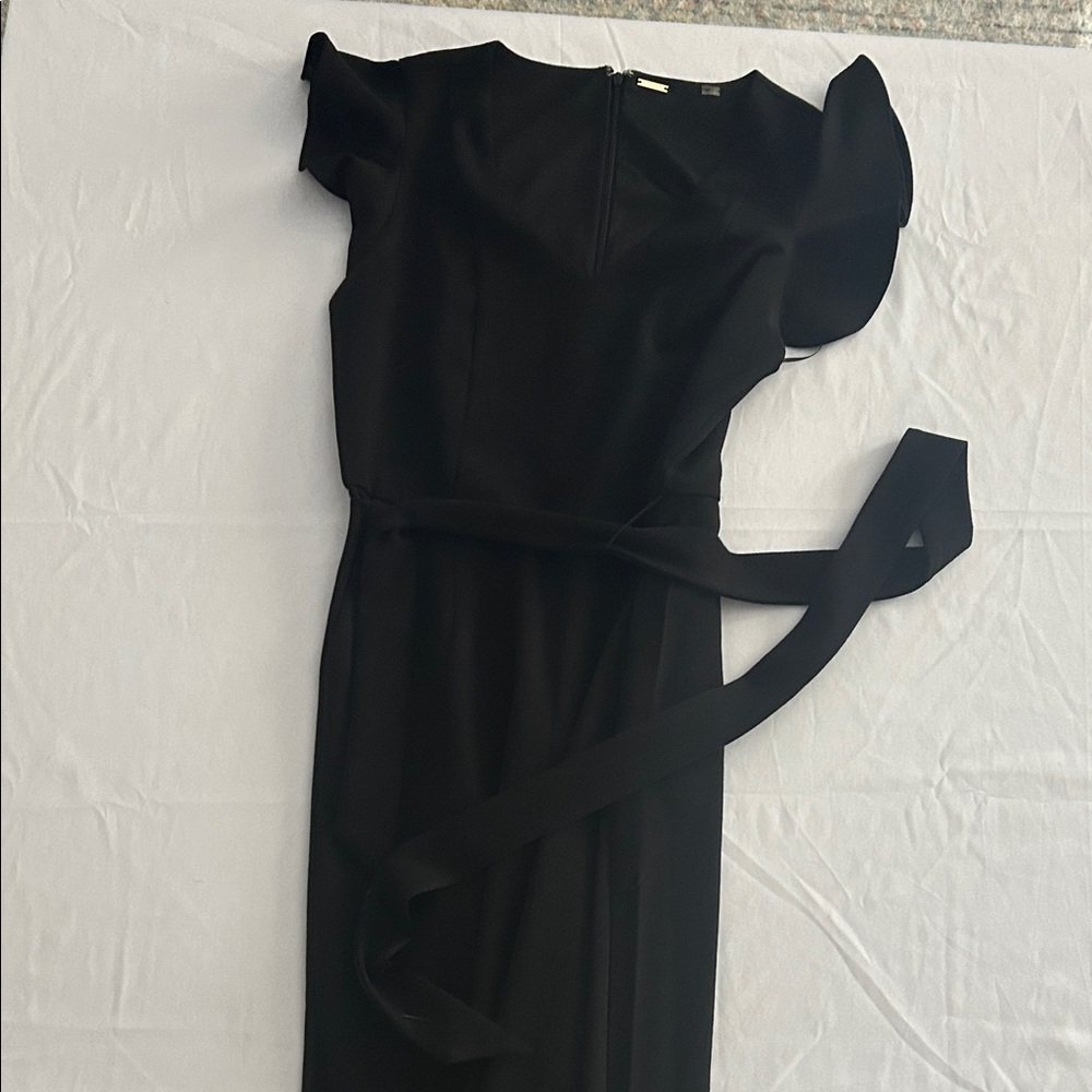 T Tahari Black Short Sleeve Jumpsuit